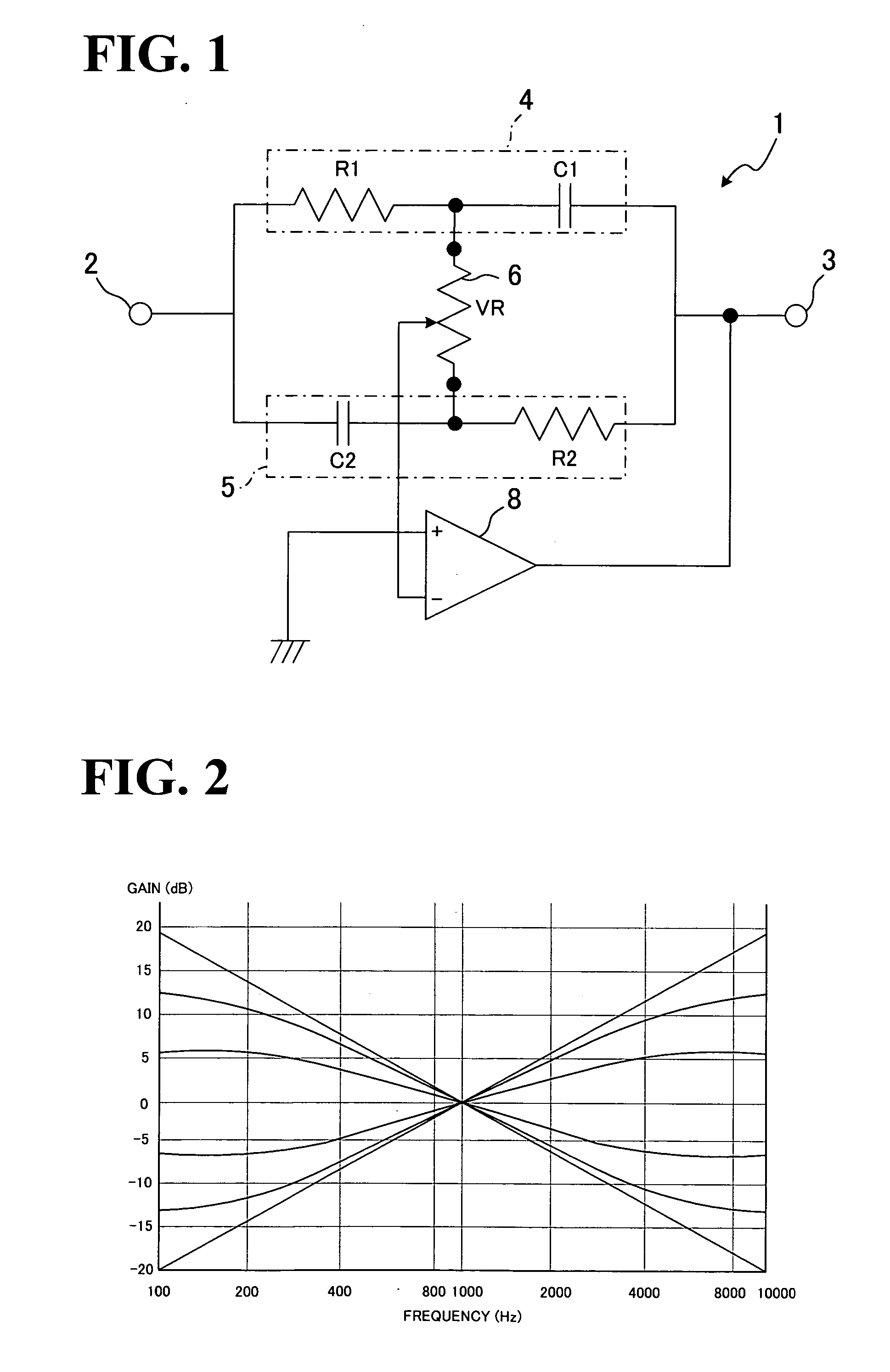 Tone control circuit for hearing aid and the like