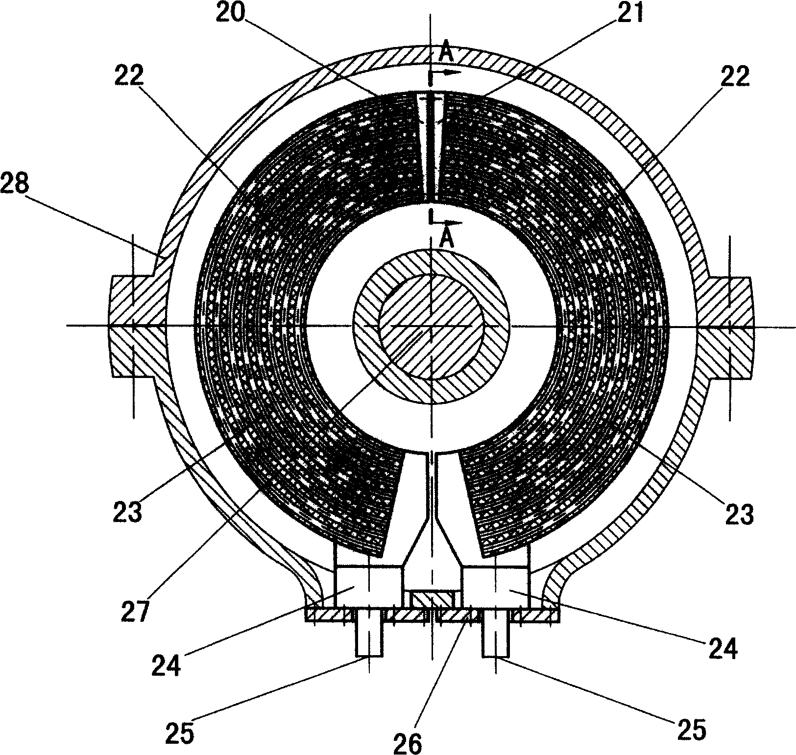 Multistage impulsion type steam turbine with damp being removed and heat being regained inside machine