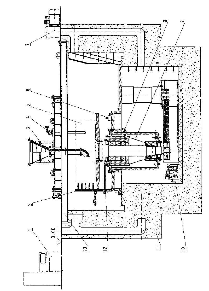 Large vertical centrifugal casting machine