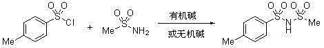 N-(methyl sulphonyl)-p-methylphenyl sulphonylamine and preparation method thereof