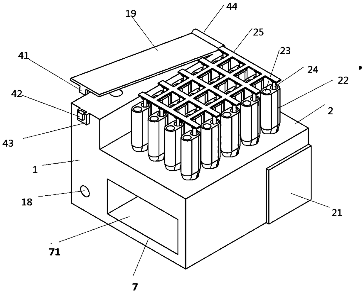 Device for automatically fixing and controlling temperature of in vitro tissues in batches