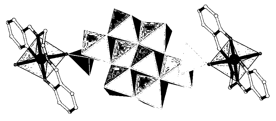 Multi-metal hybrid compound formed by transplanting metal-Schiff base fragment on isopolymolybdate, preparation method and applications thereof