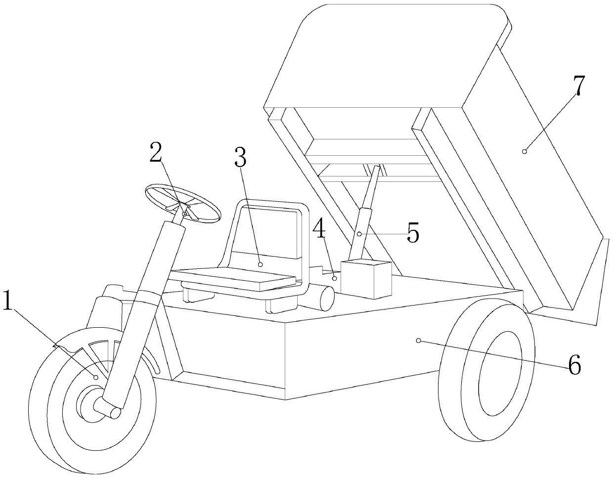 A lifting protection device for an explosion-proof dump truck