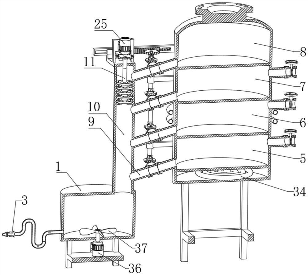 A lubricating spraying device for die-casting molds