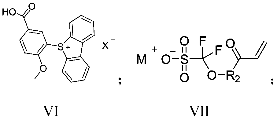 Photoresist acid-producing resin monomer containing adamantane structure and synthesis method thereof