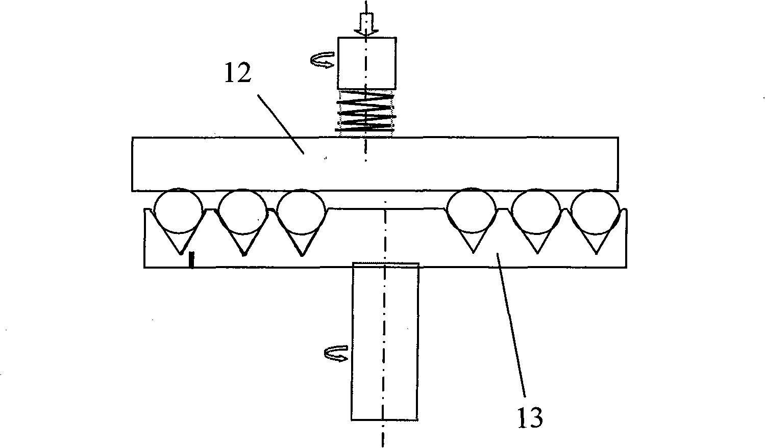 Double-disk rotation eccentric V shaped groove grinding miller