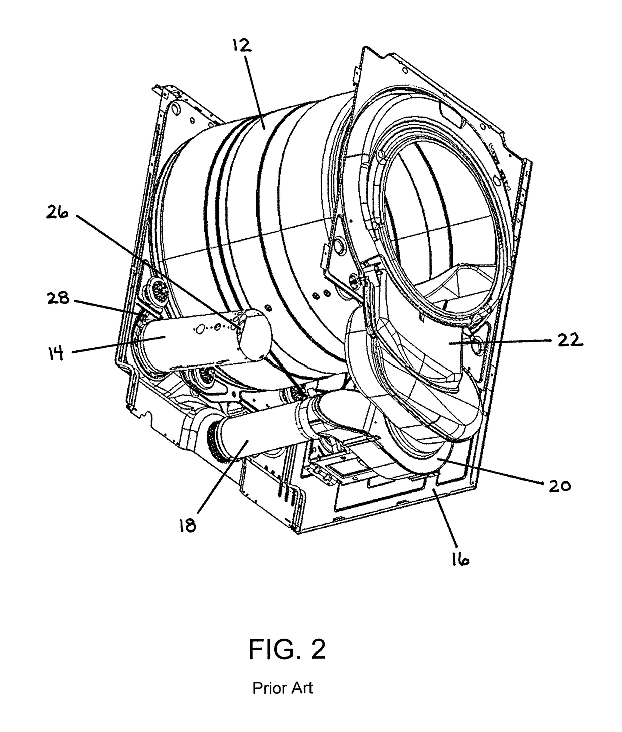 Dryer with air recirculation/heat exchange subassembly