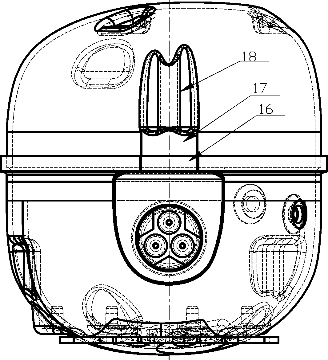 Sealed compressor shell