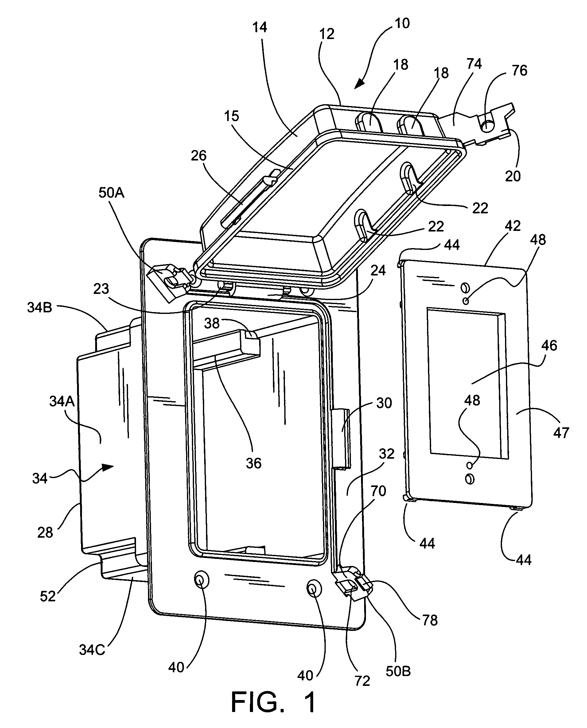 Dual hinge recess weatherproof electrical box assembly