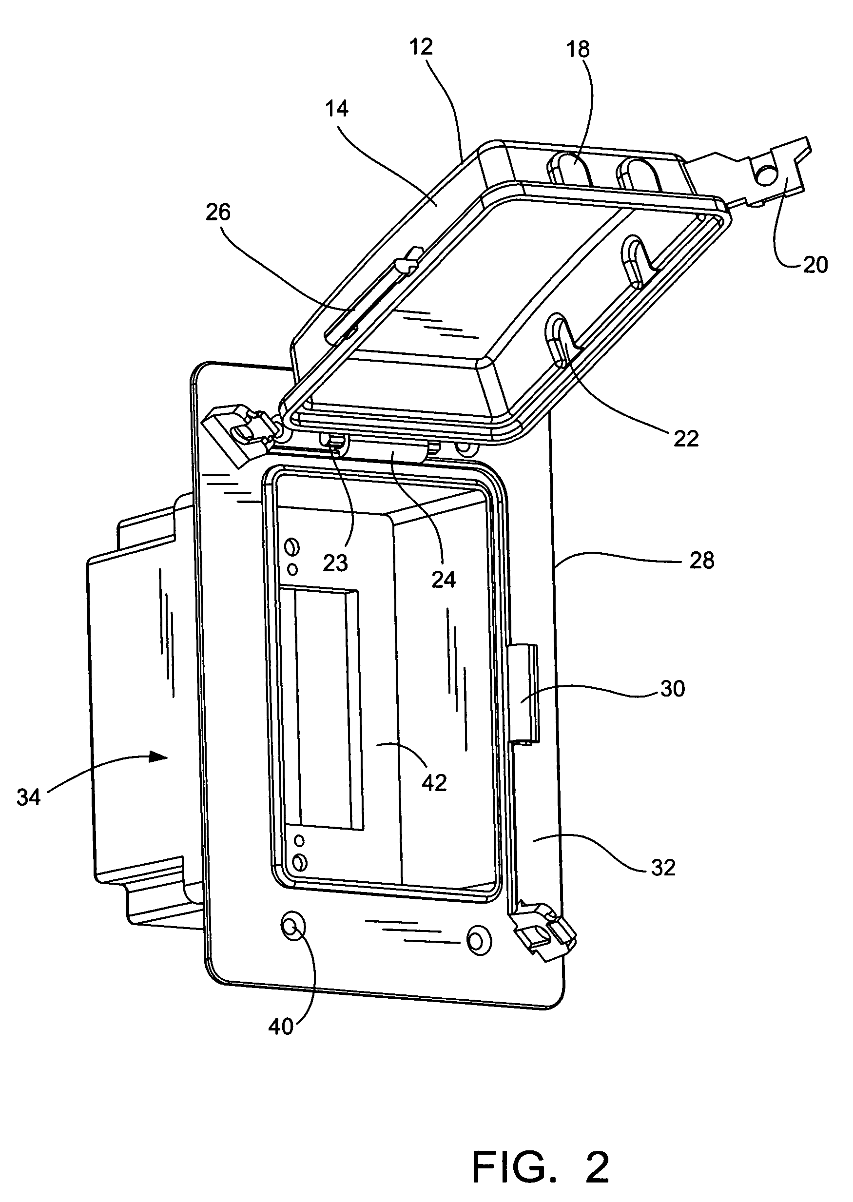 Dual hinge recess weatherproof electrical box assembly