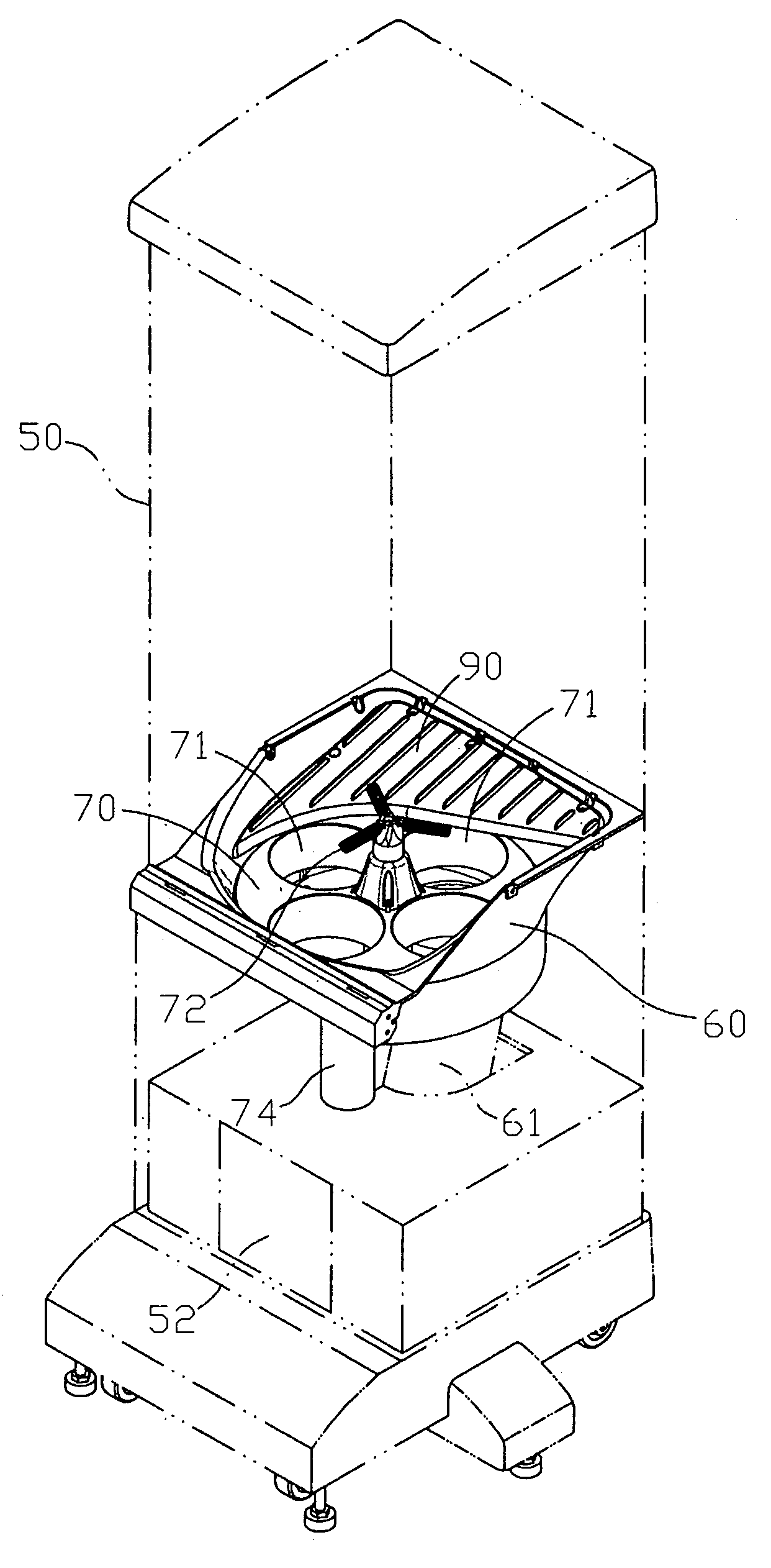 Merchandise output device of a vending machine