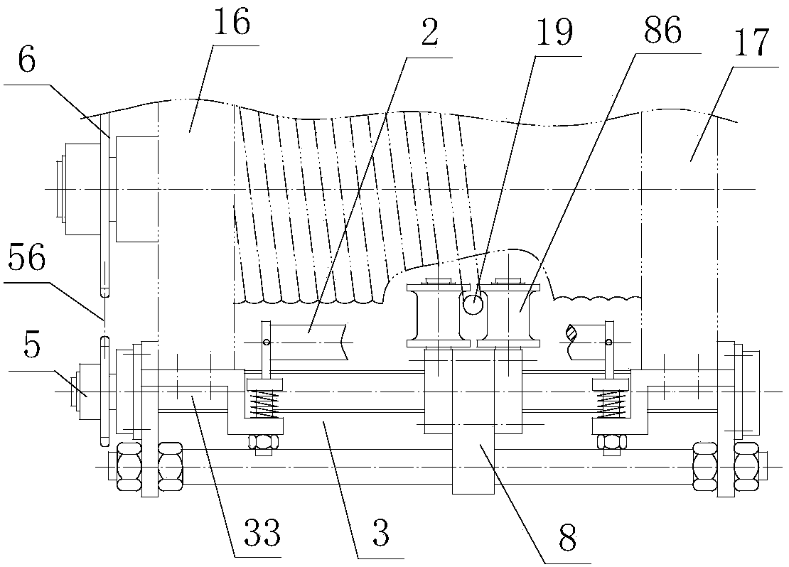 Rope guide with guide rod type adjustable rope-guiding device and press wheel type rope-pressing device