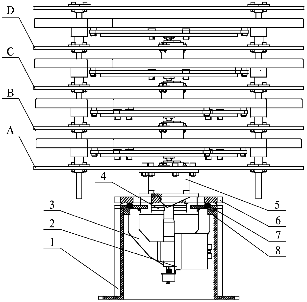 Rotating unfolding disc typed multi-layer storage device