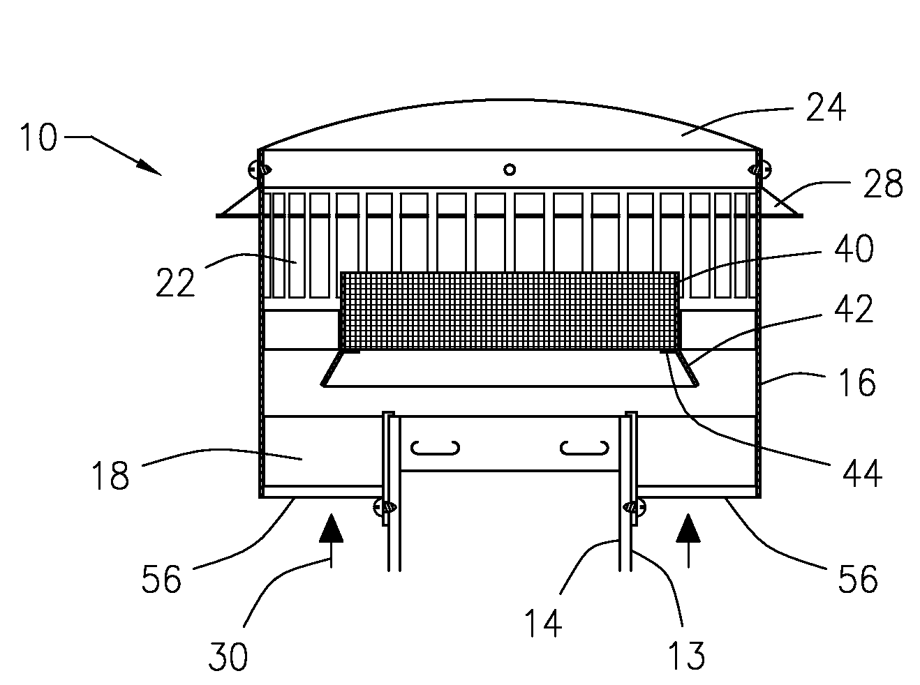 Exhaust flue cap and filter device for a gas fired appliance