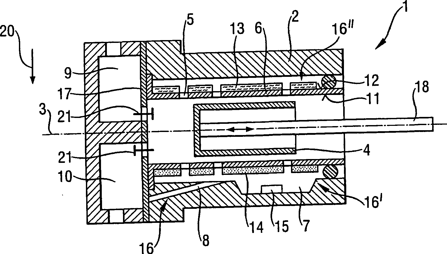 Linear compressor or refrigerating unit comprising a discharge device for fluid condensate