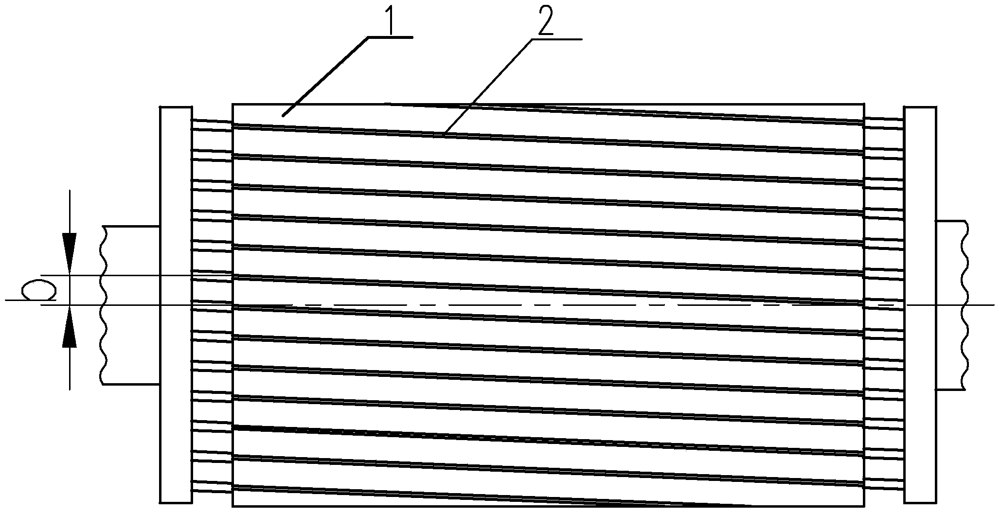 Three-phase asynchronous motor skewed-slot rotor structure