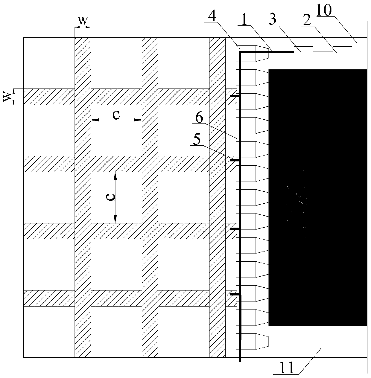 Goaf longitude and latitude filling method