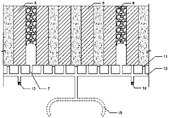 Two-step mechanization cooperative high-section non-solid waste mining process for controlling ground pressure house column