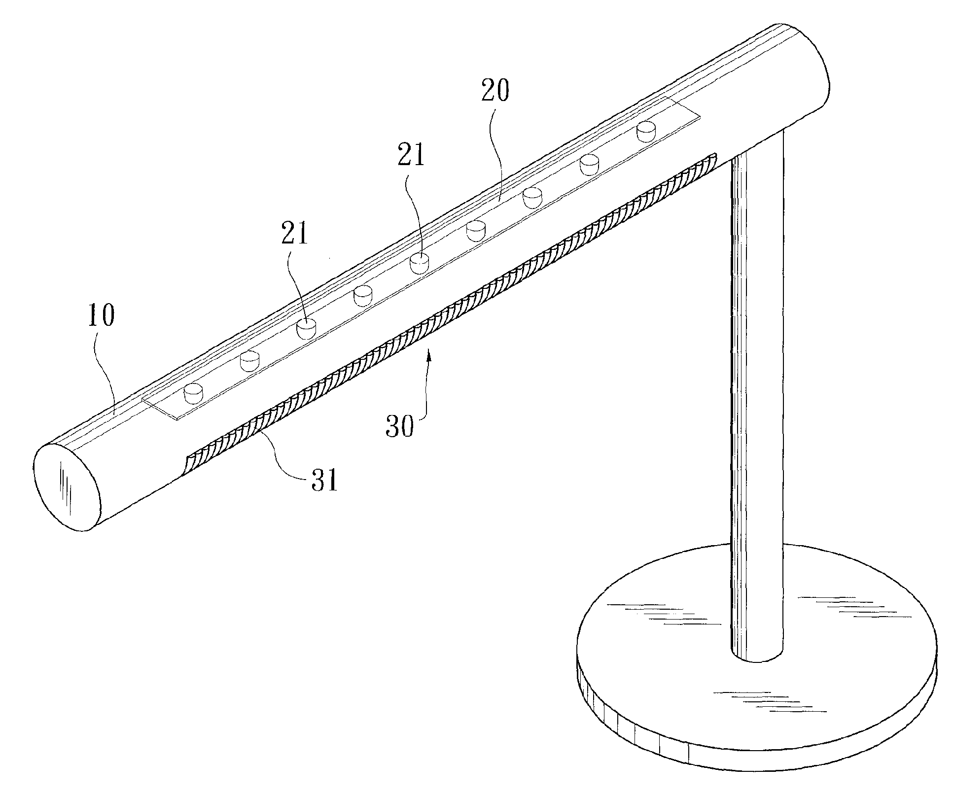 Illuminating device with light-emitting diode light