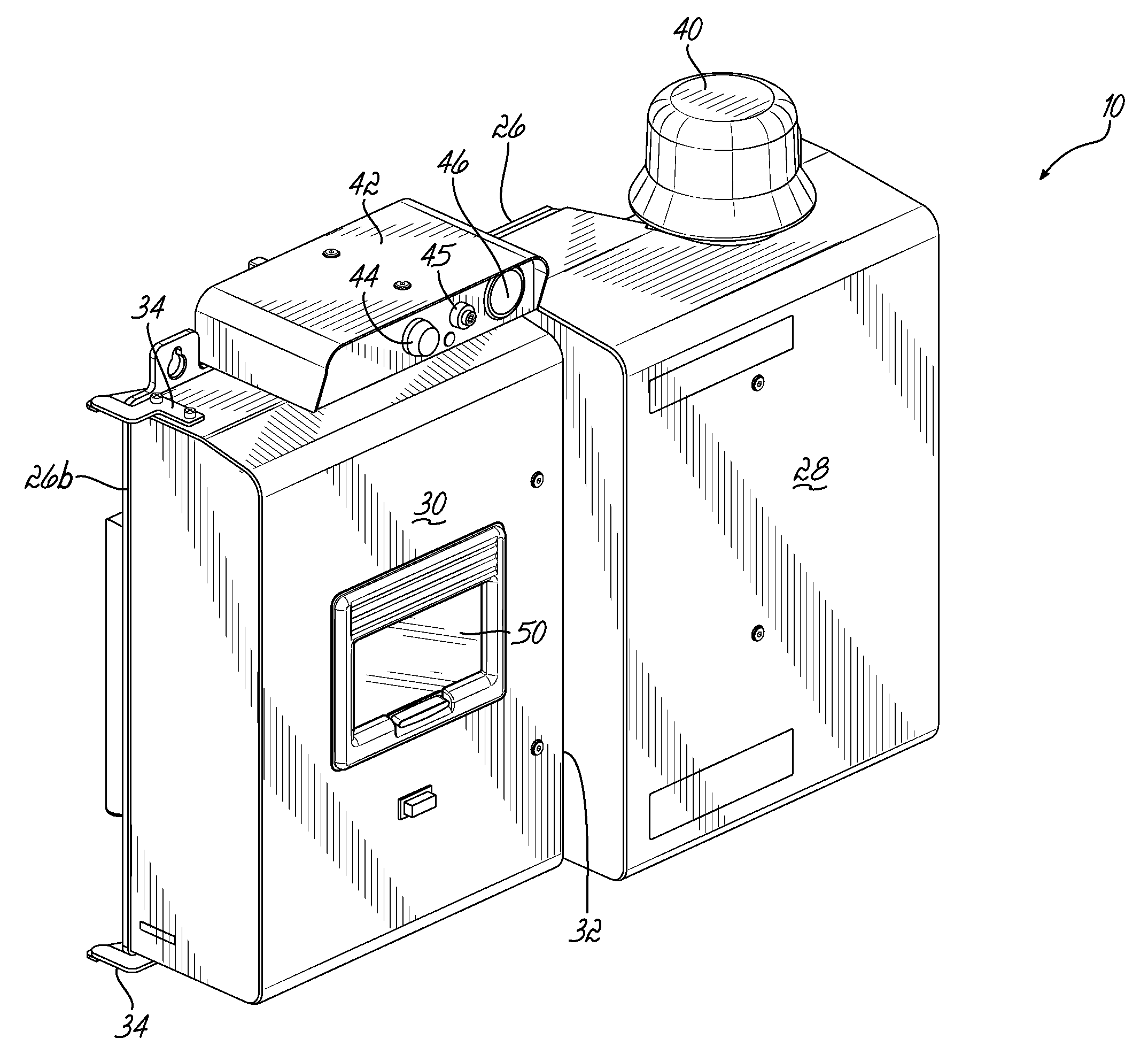 Adhesive dispensing device having optimized cyclonic separator unit