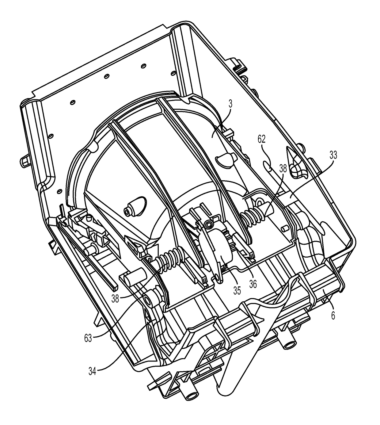 Beverage machine cartridge holder with damped movement