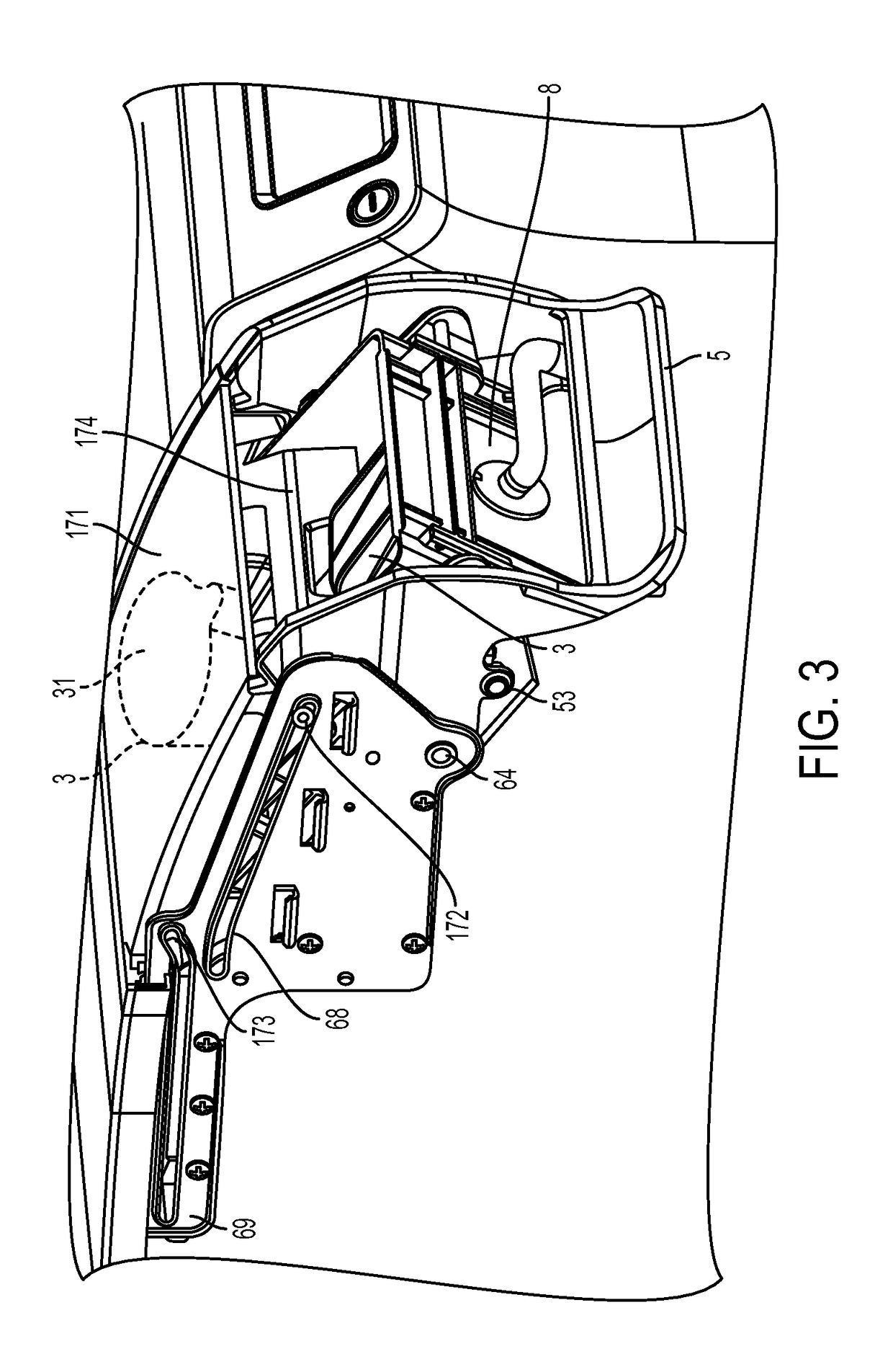 Beverage machine cartridge holder with damped movement