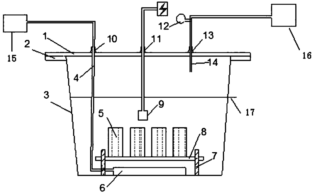 Testing device and method for inducing calcium carbonate precipitation to solidify sandy soil by microorganisms in negative pressure environment