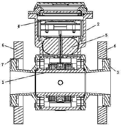 Unlined pipeline type necking electromagnetic water meter