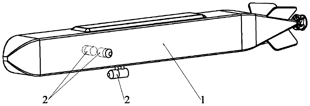 AUV (autonomous underwater vehicle) release and recovery device driven by hydraulic linkage device and applied to ultra-large type UUV (unmanned underwater vehicle)