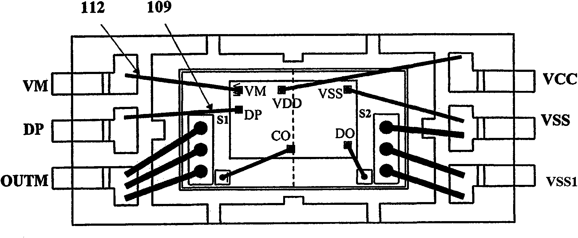 A semiconductor device package using discrete conductive layer to re-select bonding line path