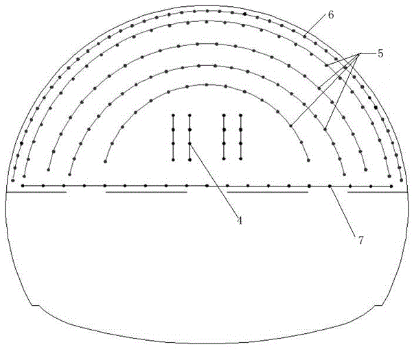 Method for carrying out bench cut method construction in IV-grade surrounding rocks by using three-arm drill jumbo