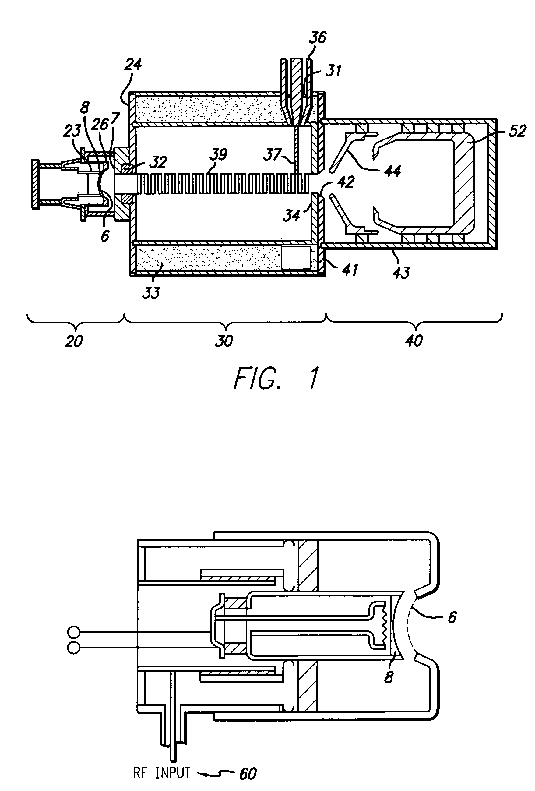 Inductive output tube having a broadband impedance circuit