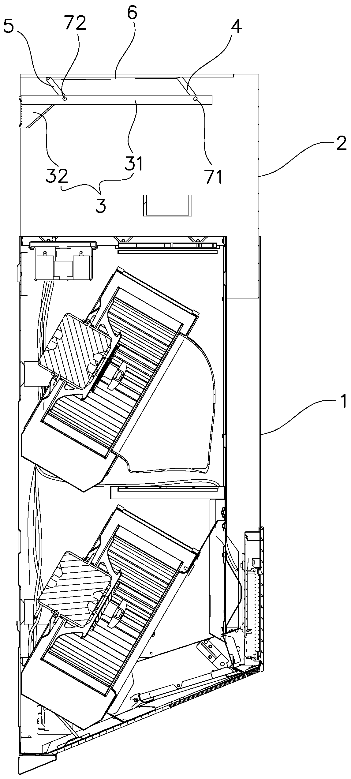 Installation structure of trim cover of range hood