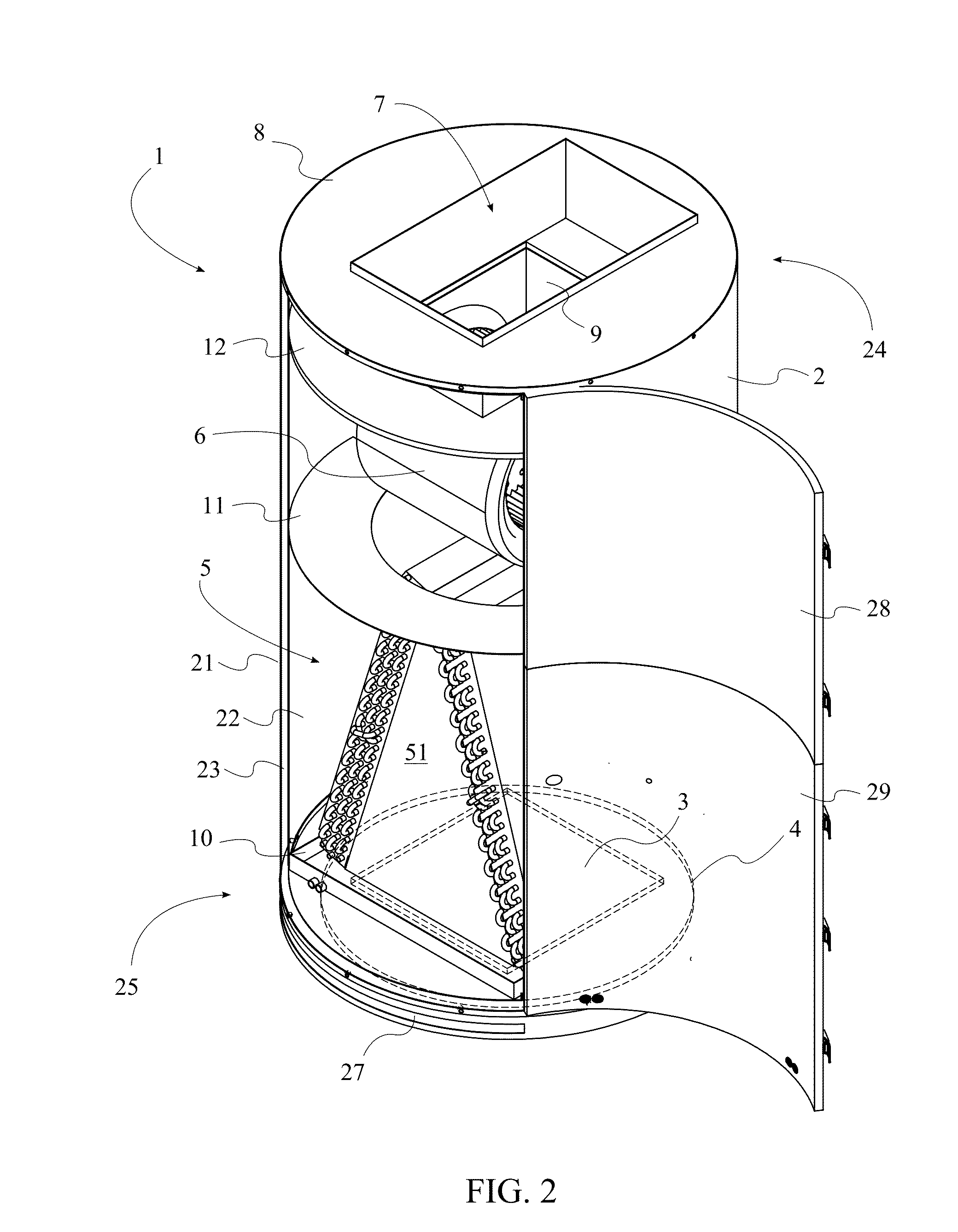 Air Handling Unit That Eliminates Corner Singularities and Eddies for High Energy Efficiency and Its Evaporator Heat Exchanger Coil Arrangements