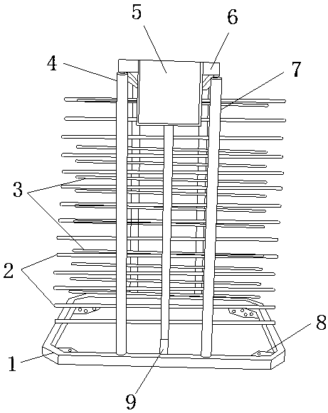 Glass packing assembling frame applicable to industrial production