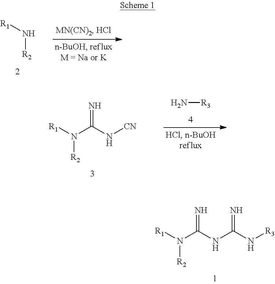 N1-cyclic amine-N5-substituted biguanide derivatives, methods of preparing the same and pharmaceutical composition comprising the same