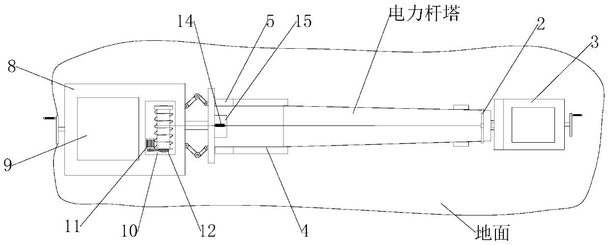 Installation construction method of overhead power transmission line power tower