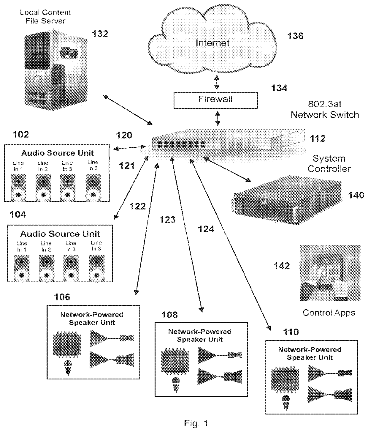 Common distribution of audio and power signals