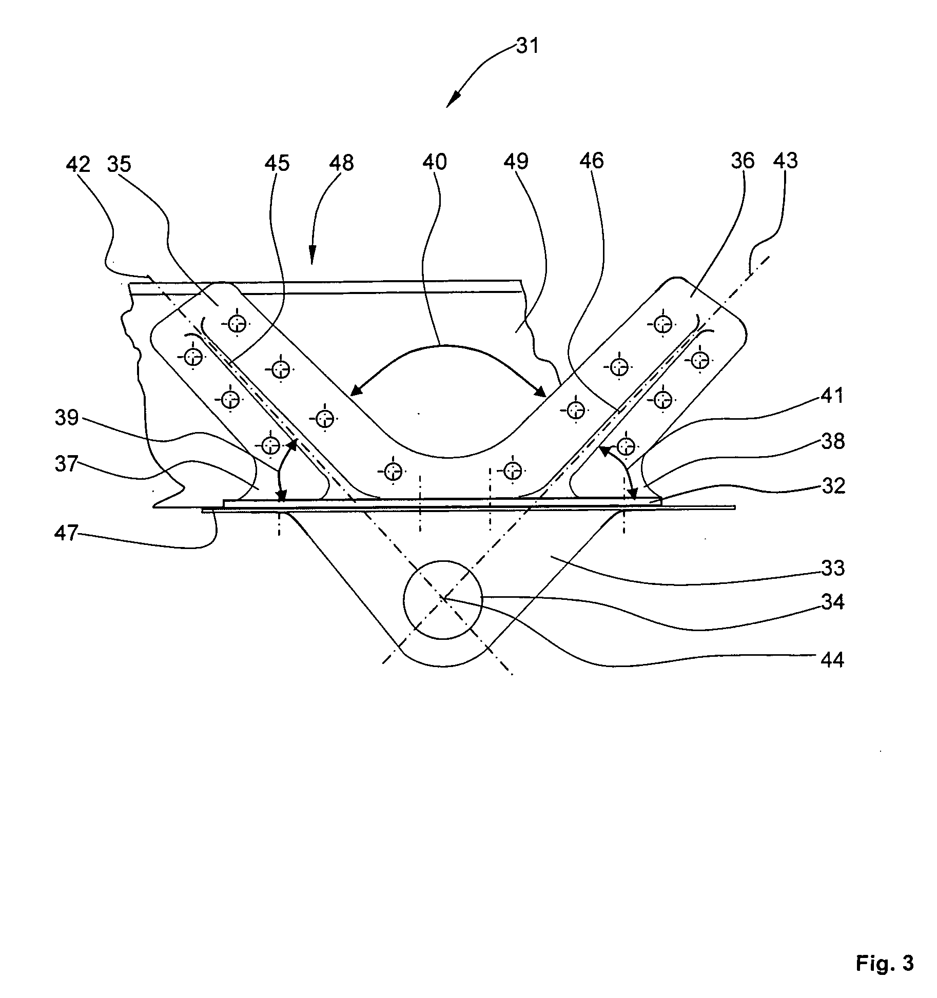 Fitting for introducing high forces into a fuselage cell of an aircraft