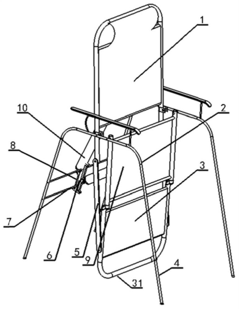 Device for assisting old people in sitting up through gravity center change and use method of device