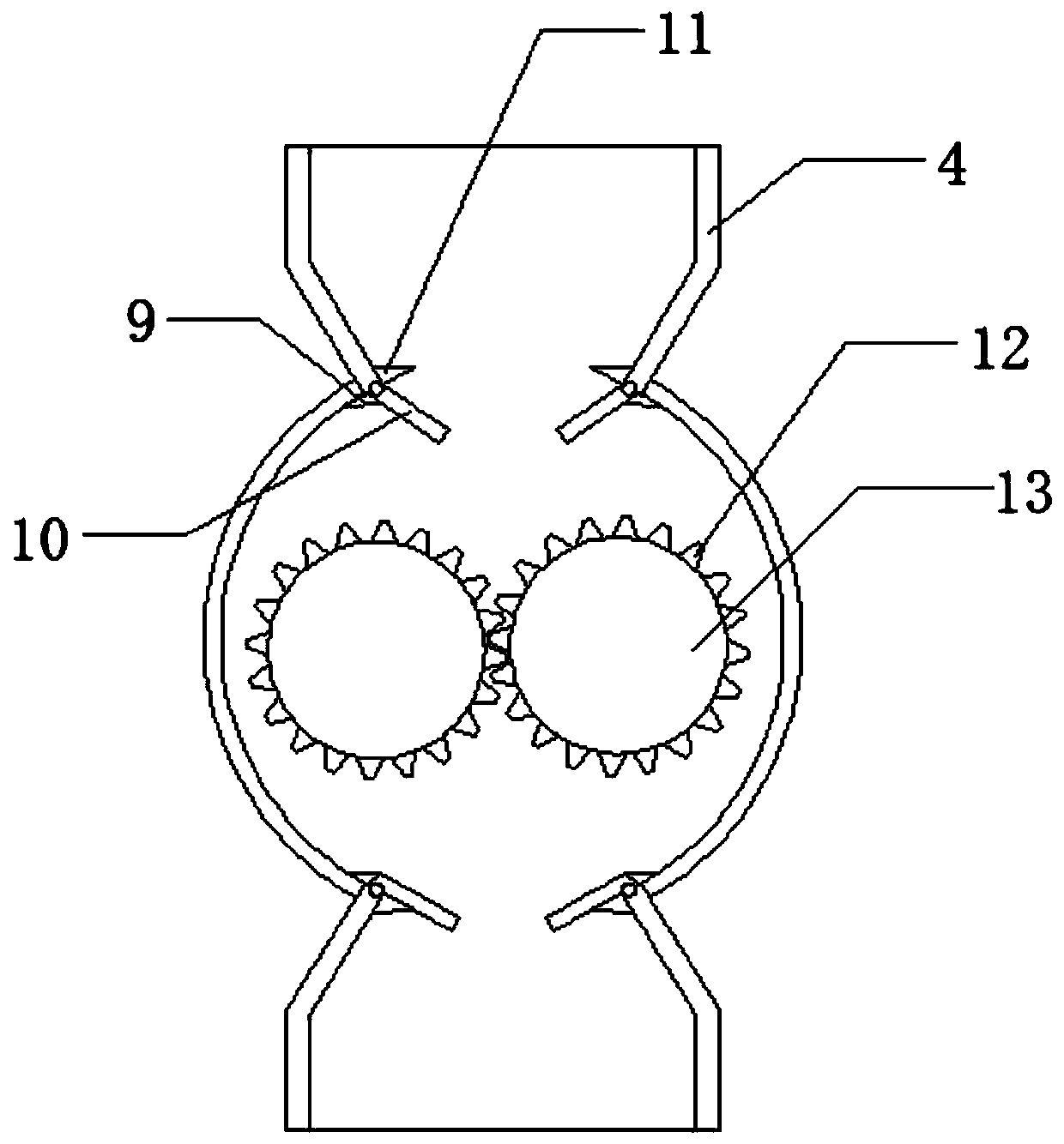 Circulating crushing device for curing agent coating production