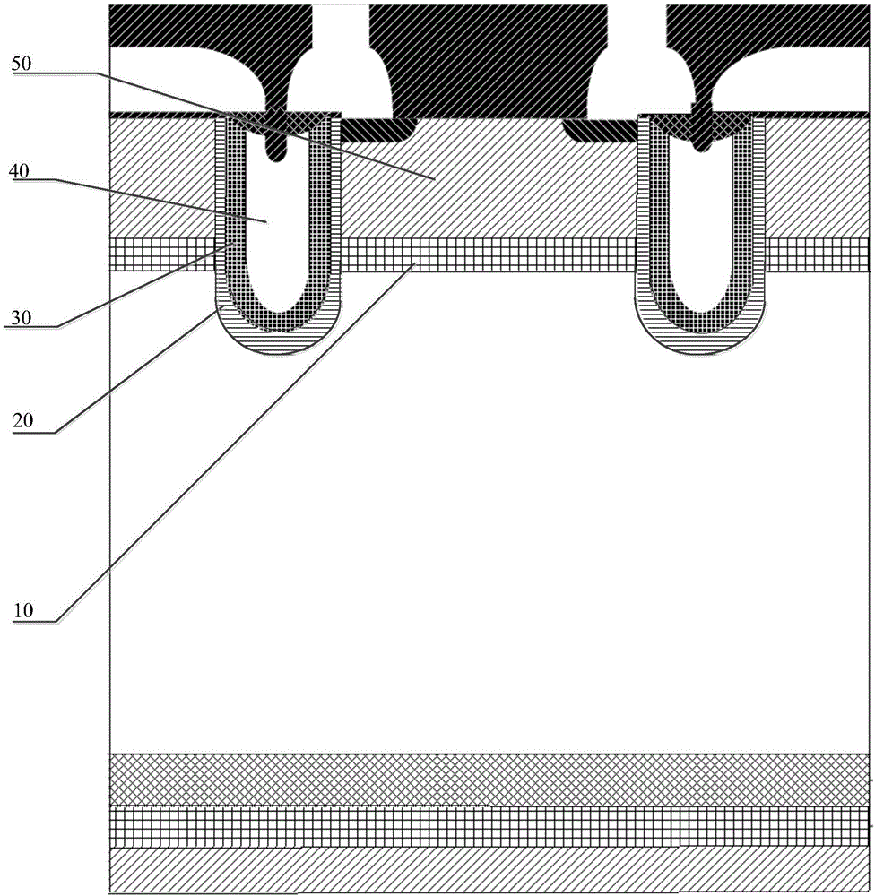 Novel trench gate IGBT (insulated gate bipolar transistor) provided with gate embedded diode and preparation method of novel trench gate IGBT