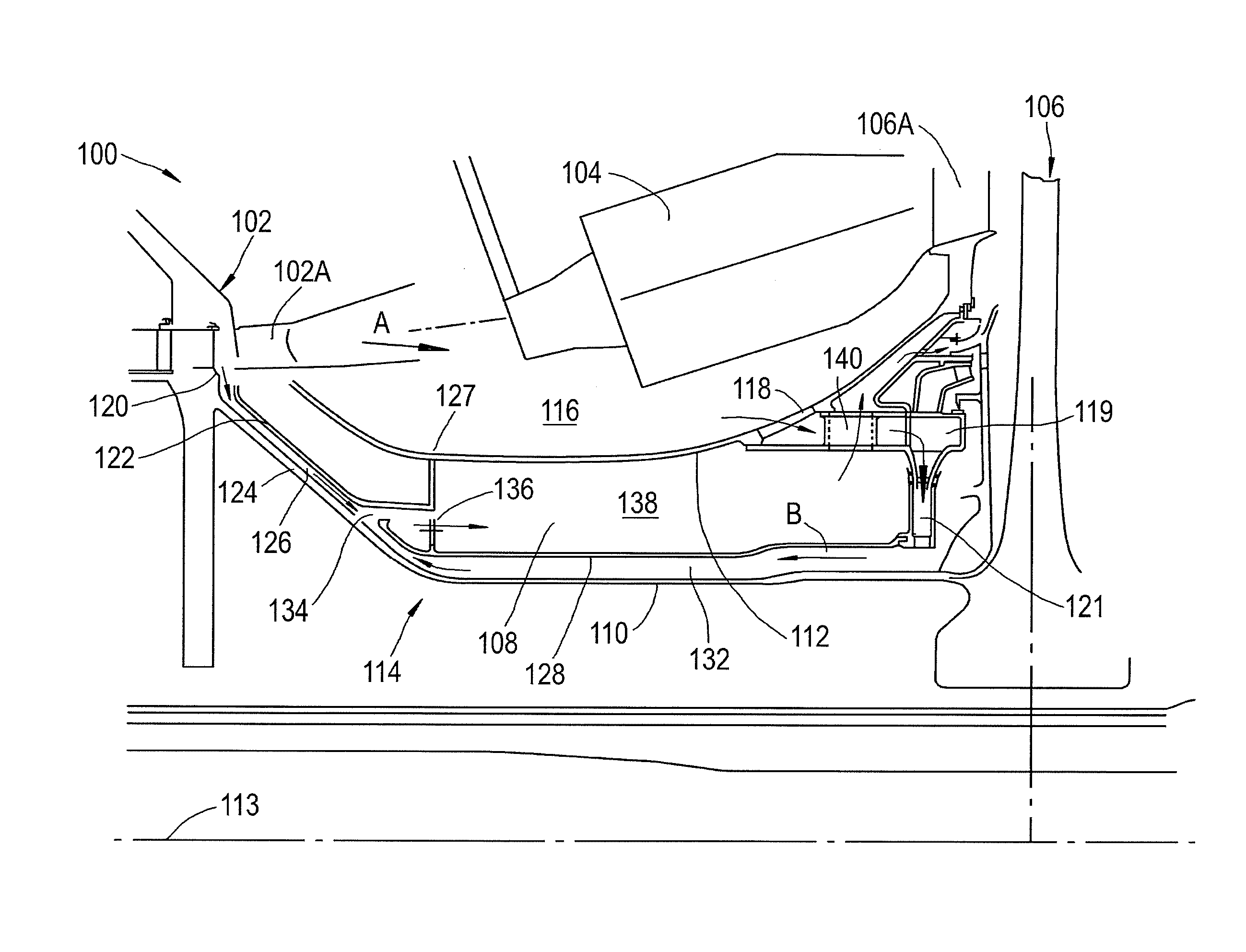 Axial flow machine cooling system