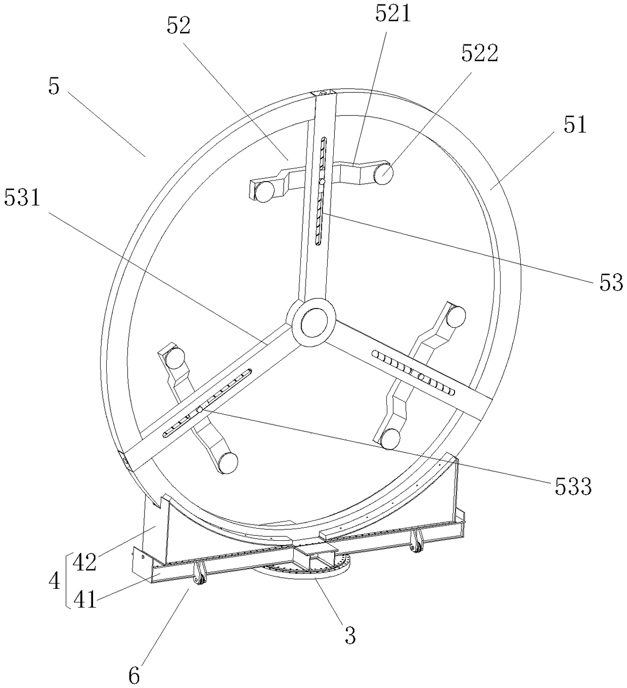 Transport vehicle for transporting large-diameter cylindrical object