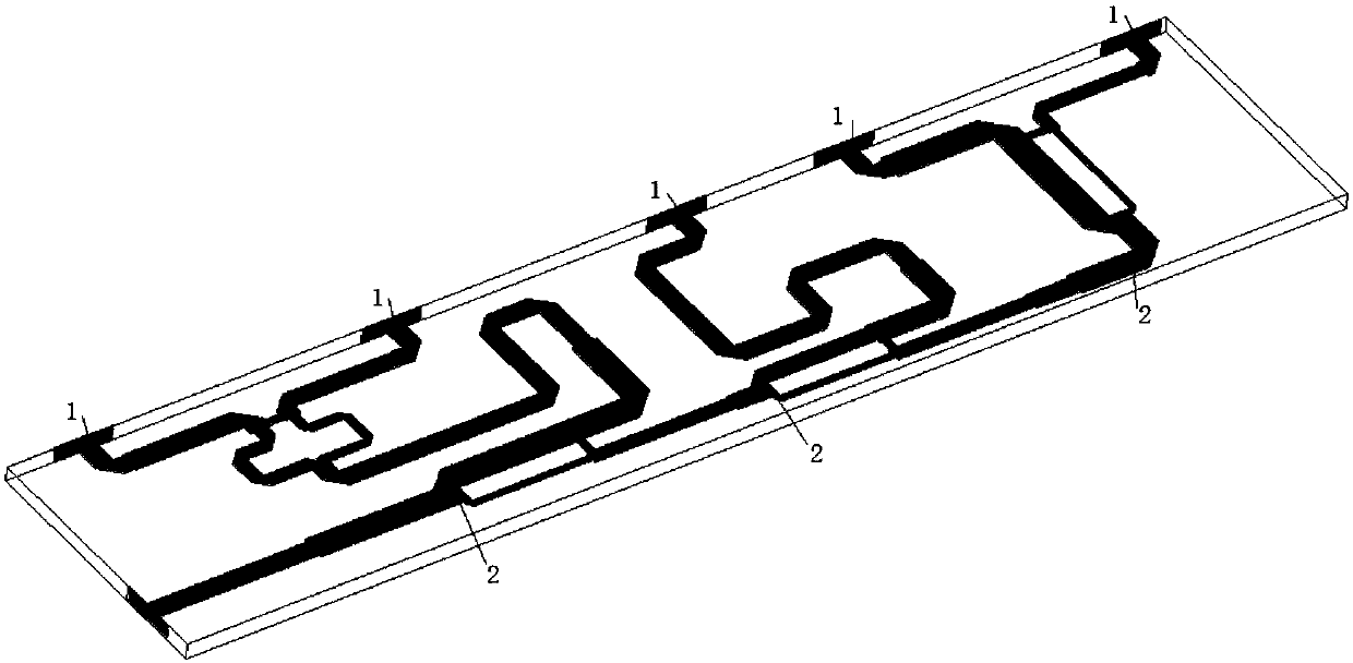 Low-sidelobe antenna air strip line sum-difference power division network