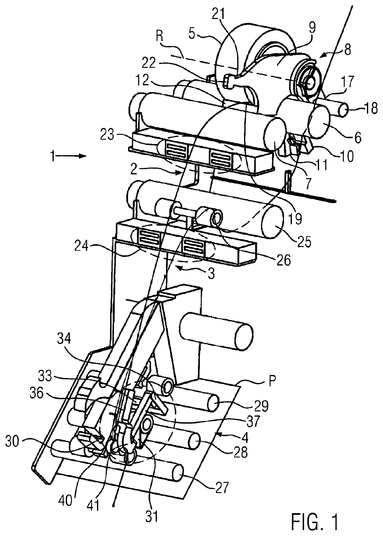 Ringspinning system for producing a yarn and method for stopping the supply of filaments to a drafting stage of a ringspinning system