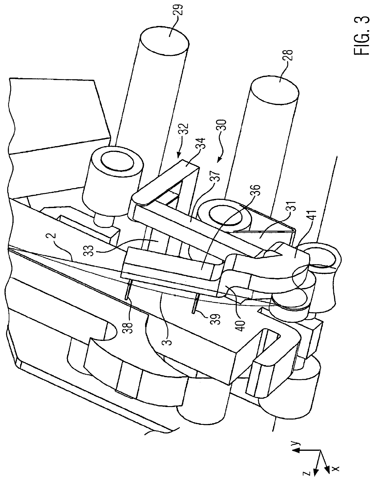 Ringspinning system for producing a yarn and method for stopping the supply of filaments to a drafting stage of a ringspinning system