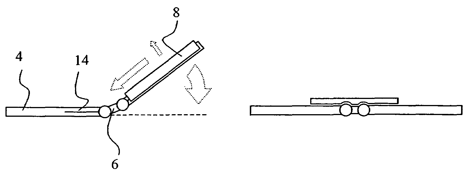 Mobile electronic device having relocatable display element