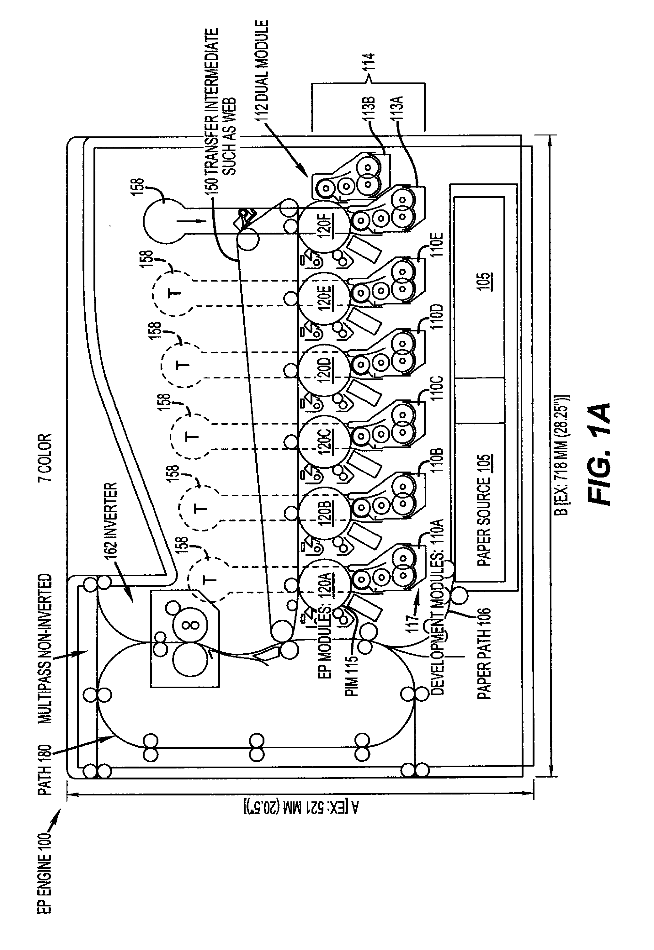 Multipass electrophotographic print engine