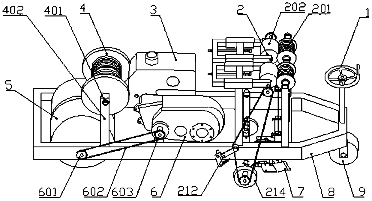 Self-propelled carrot seed-rope seeding machine